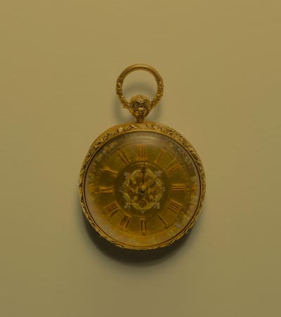 Antique engraved gold pocket watch