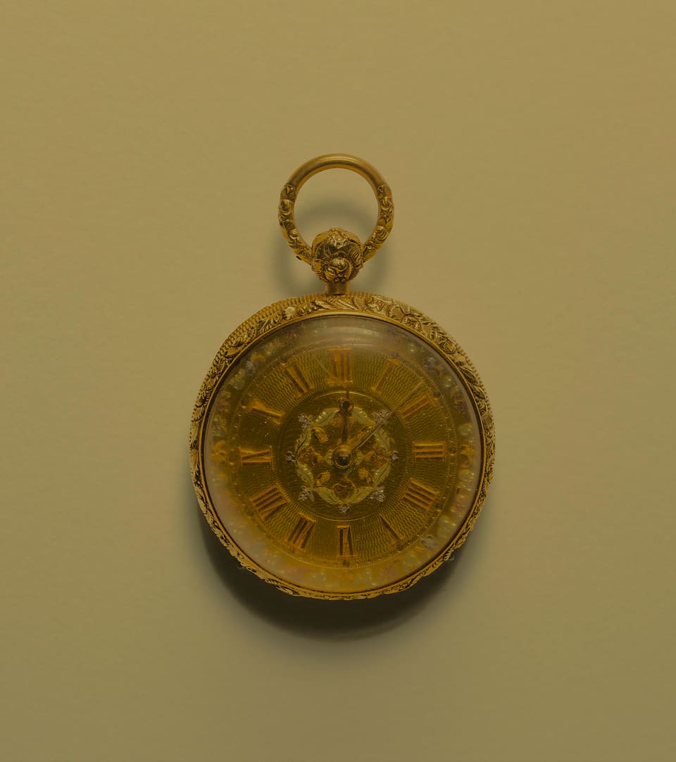 Antique engraved gold pocket watch
