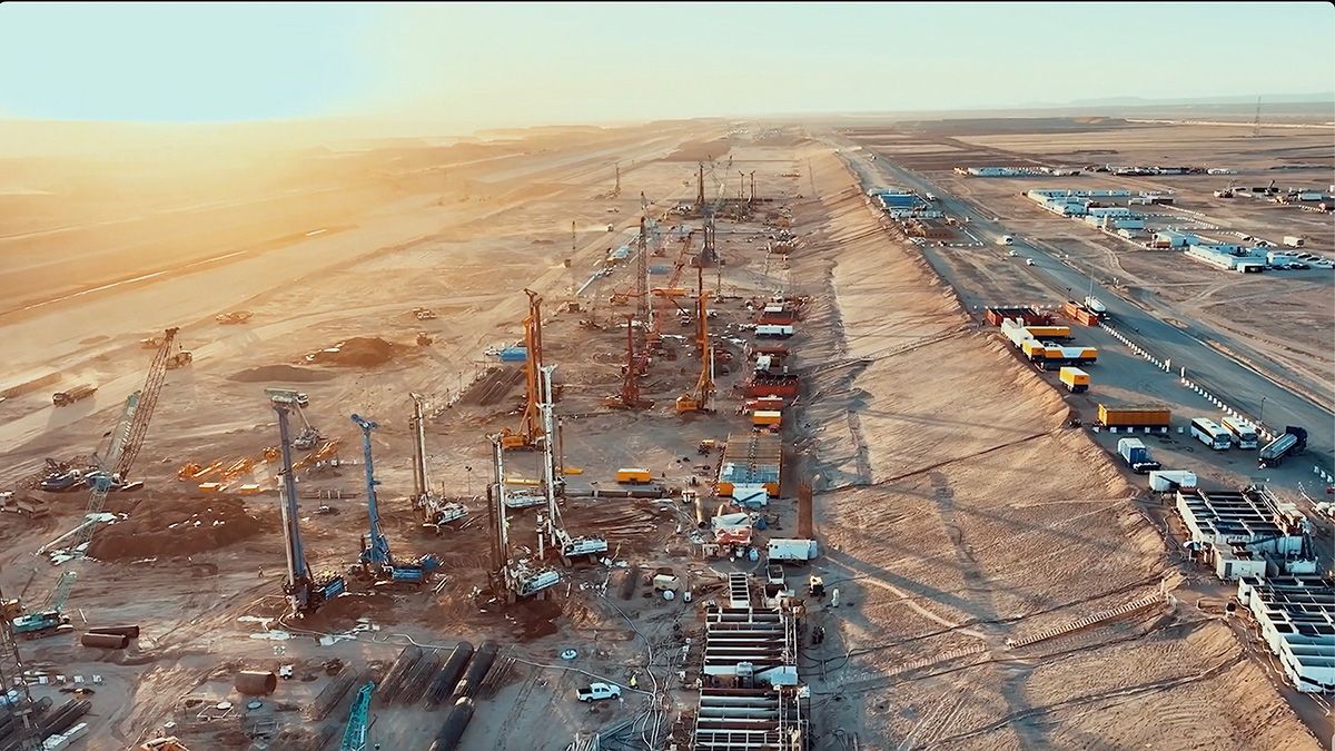 NEOM city under construction showing sustainable urban development